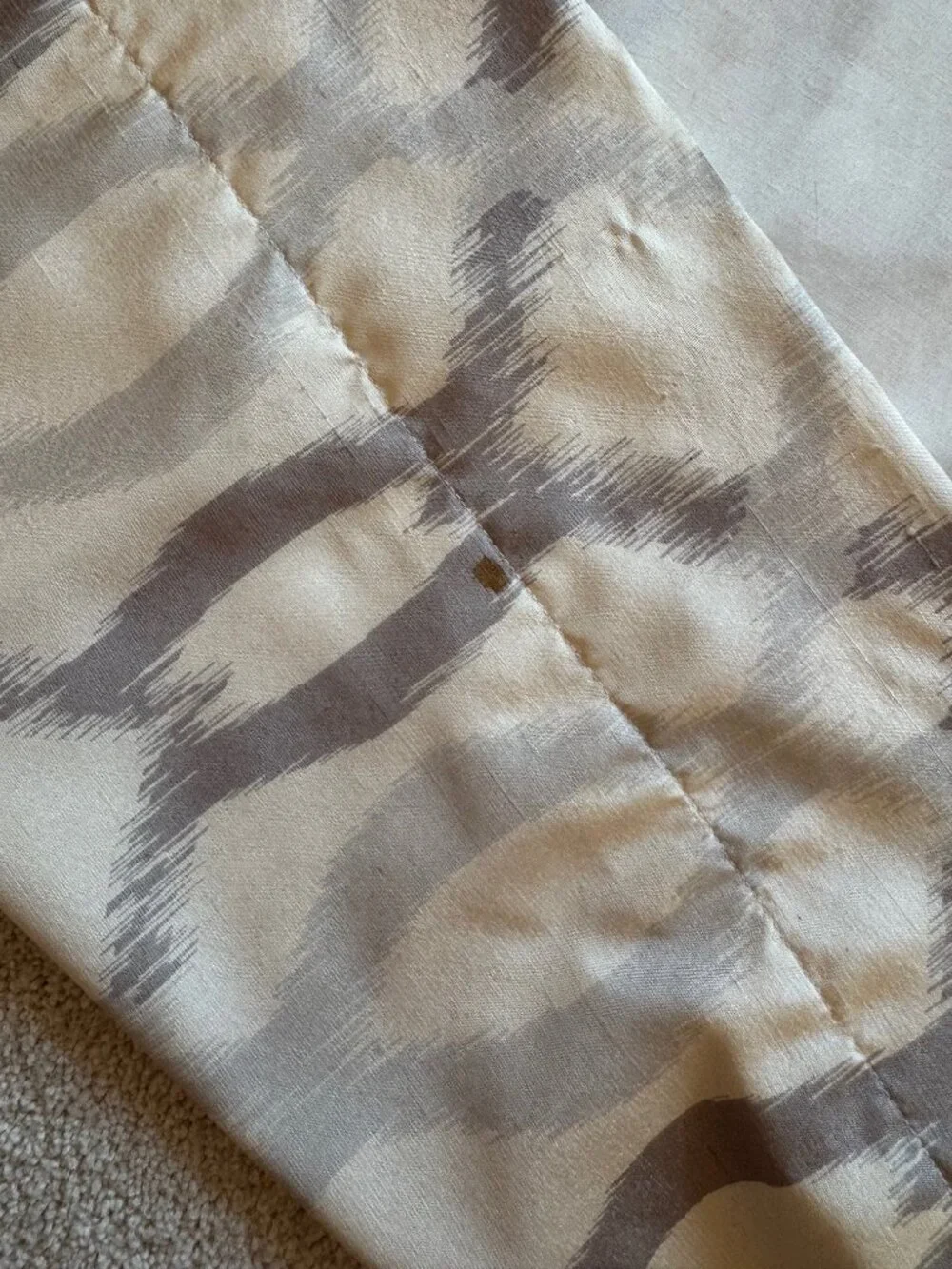 West Elm Ikat Links Silk Collection Curtain (2 Panels), Platinum - A